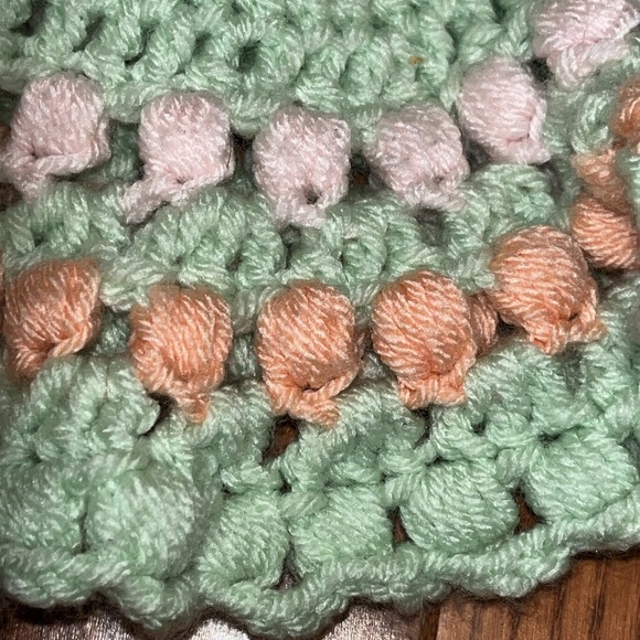 Handmade crocheted bunny baby security blanket - Picture 7 of 9